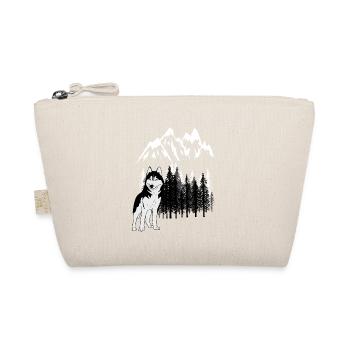 Mountains Husky Wilderness Wild Xmas Dog - Organic Pouch - nature - Front