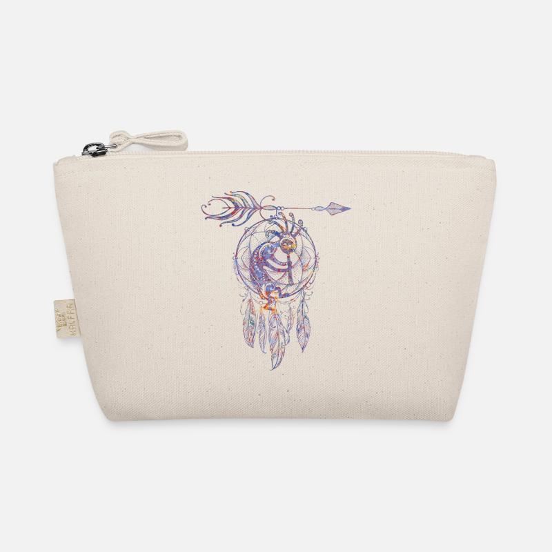 Native American Filigree Kokopelli Dreamcatcher 3 - Bio-Täschchen - Natur