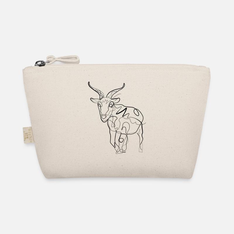 Ziege Steinbock Hirte - one line drawing Bio-Täschchen