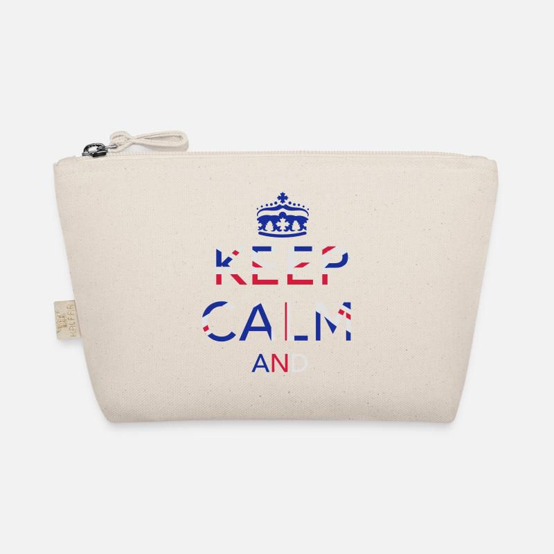 Keep calm ... Union Jack - Organic Pouch - nature