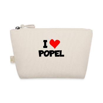 I love popel Ich liebe Popeln Herz Spruch T-Shirt - Bio-Täschchen - Natur - Vorne