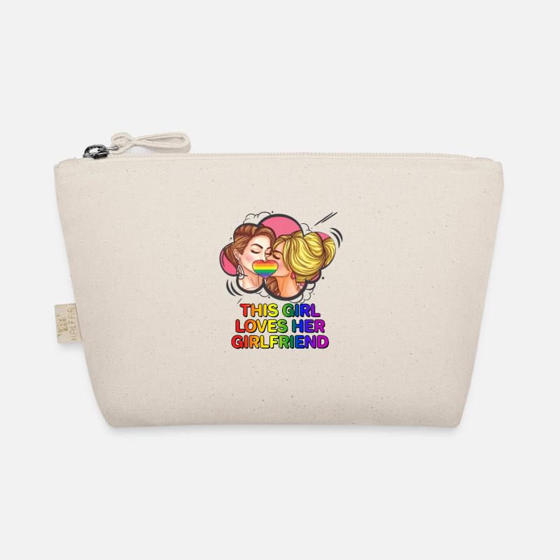 Gay Pride Rainbow Flag Lesbisch LGBT Queer Lesben - Bio-Täschchen - Natur