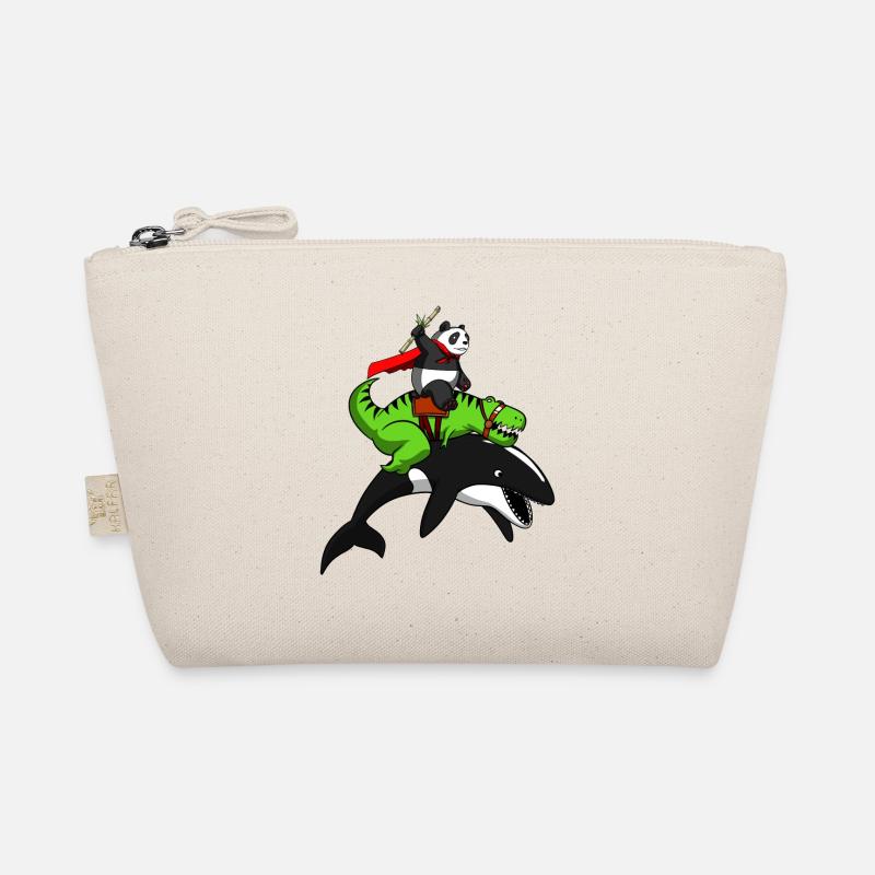 T-Rex Dinosaur Panda Bear Riding Orca Whale Organic Pouch