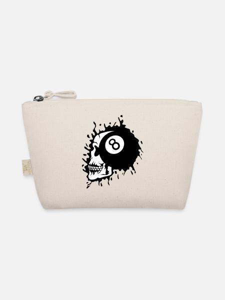 billiards head of death profile ball 8 - Organic Pouch - nature - Front
