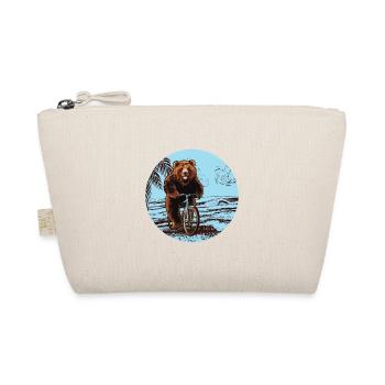 Bär Fahrrad Glücklich Strand Meer Palme Geschenk - Organic Pouch - nature - Front
