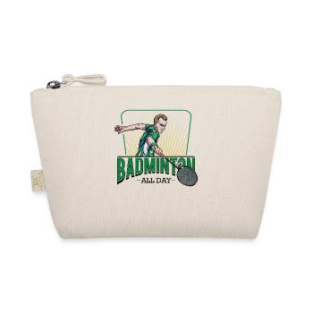 Badminton All Day Cool Statement Spruch Geschenk - Bio-Täschchen - Natur - Vorne