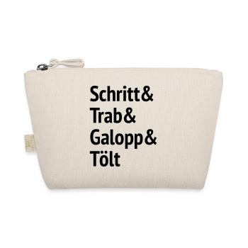 Schritt Trab Galopp und Tölt - Bio-Täschchen - Natur - Vorne
