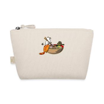 Funny Kawaii Japanese Anime Cats Eating Ramen - Organic Pouch - nature - Front