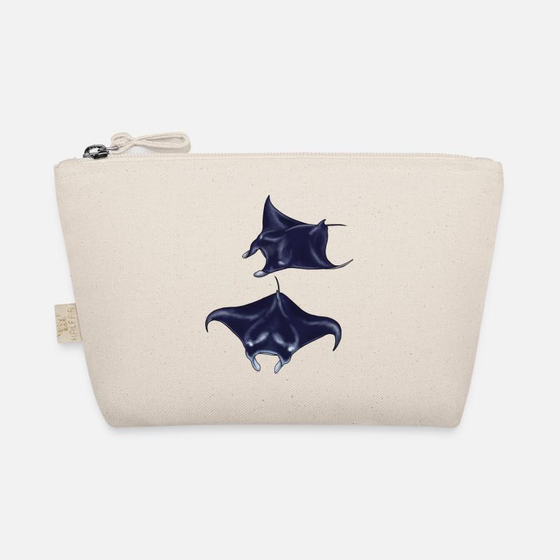 Mantarochen Motiv Illustration Meeresbewohner - Bio-Täschchen - Natur