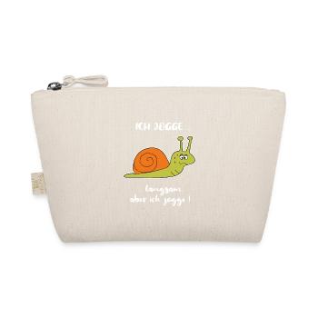 Joggen Sport Schnecke Lustig Spruch langsam - Bio-Täschchen - Natur - Vorne