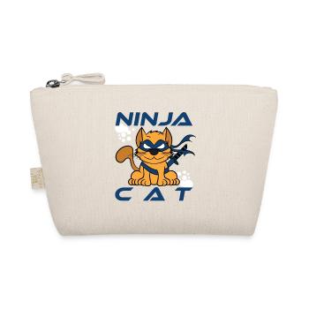 "Ninja Cat Warrior" Ninjainspiriertes T-Shirt für - Bio-Täschchen - Natur - Vorne