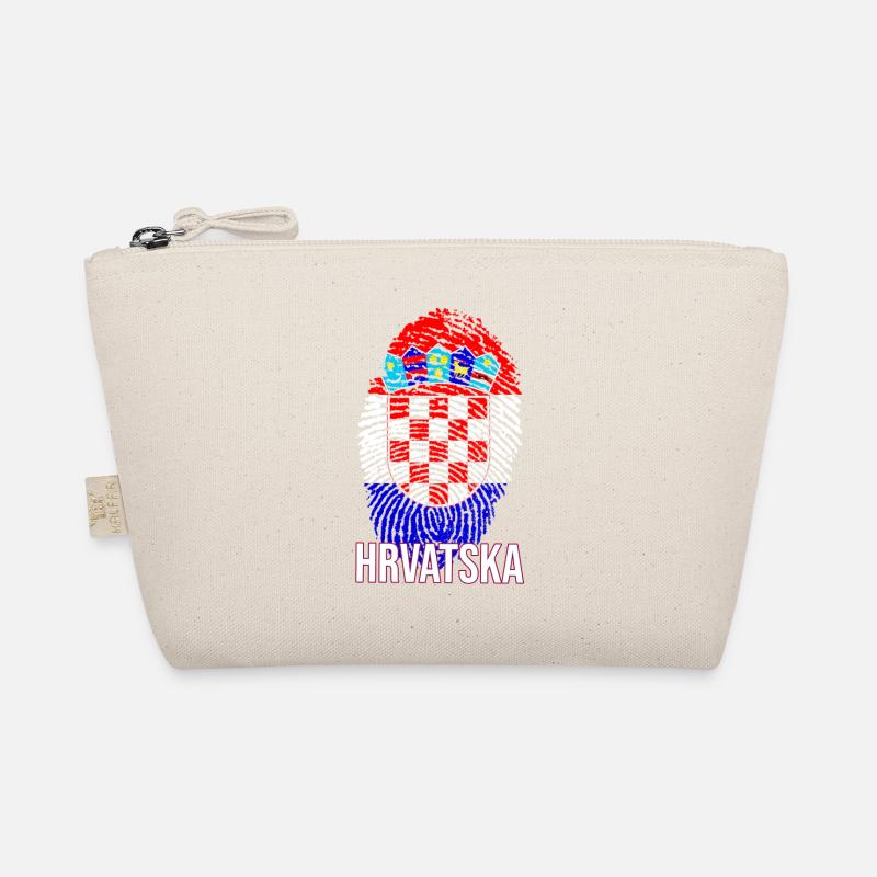  HRVATSKA Design mit kroatischer Flagge - Bio-Täschchen - Natur