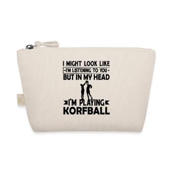 Korfball Gift Idea Funny saying - Organic Pouch - nature - Front