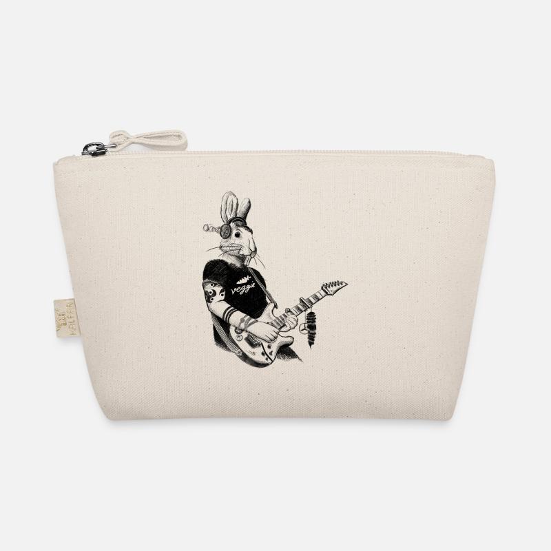 Veggie Guitar Bunny Design - Bio-Täschchen - Natur