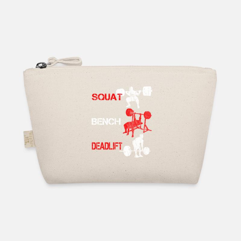Squat Bench Deadlift - Bodybuilder Training - Bio-Täschchen - Natur