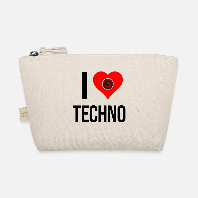 I Love Techno – heartbeat with bass Organic Pouch