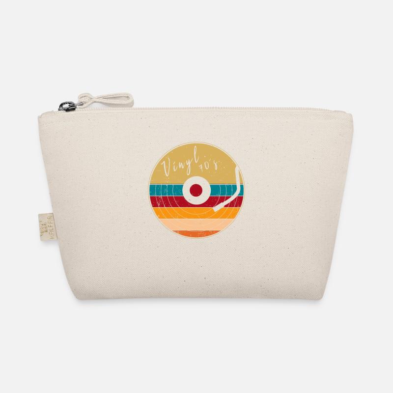 cool retro vinyl 70s style - Organic Pouch - nature