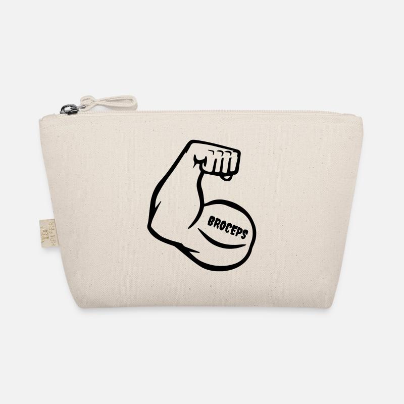 witty muscle arm with biceps - Organic Pouch - nature