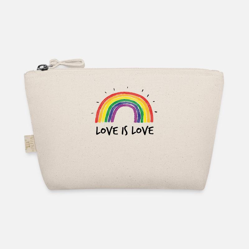 Liebe ist Liebe Gay Pride Regenbogen - Bio-Täschchen - Natur