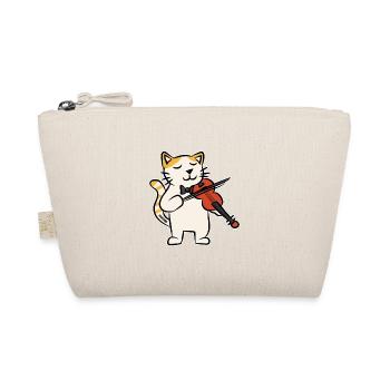 Katze Violine Musik Instrument Kinder Geschenk - Bio-Täschchen - Natur - Vorne
