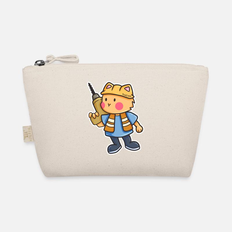 Cat drill construction site helmet kids gift Organic Pouch