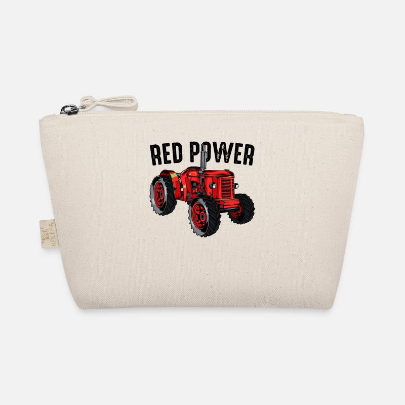 Red Power Cool tractor tractor tractor gift idea - Organic Pouch - nature