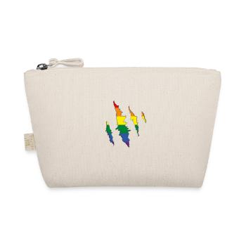 Regenbogen Kralle Kratzspur  - Bio-Täschchen - Natur - Vorne