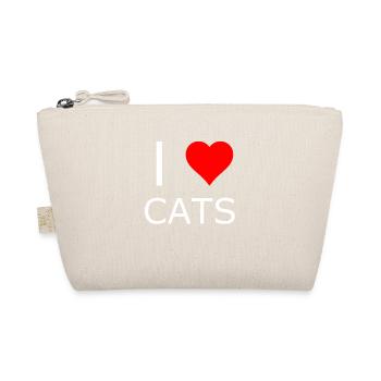 Ich liebe Katzen Herz-Logo - Bio-Täschchen - Natur - Vorne
