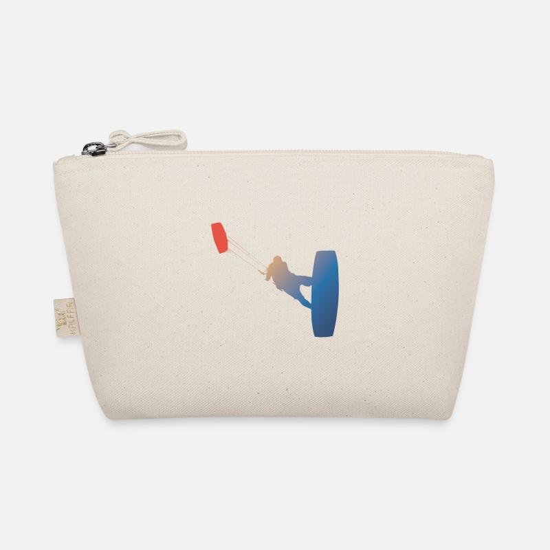Kitesurfers tshirts with gradient and cool kite Organic Pouch