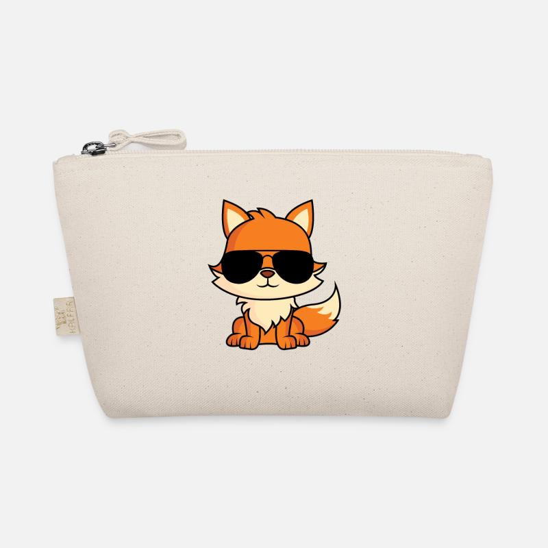 Fuchs mit Pilotenbrille - Bio-Täschchen - Natur