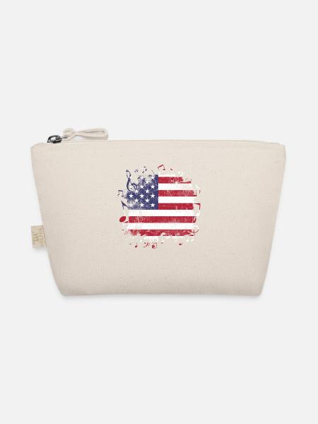 USA Flagge Musik - Bio-Täschchen - Natur - Vorne