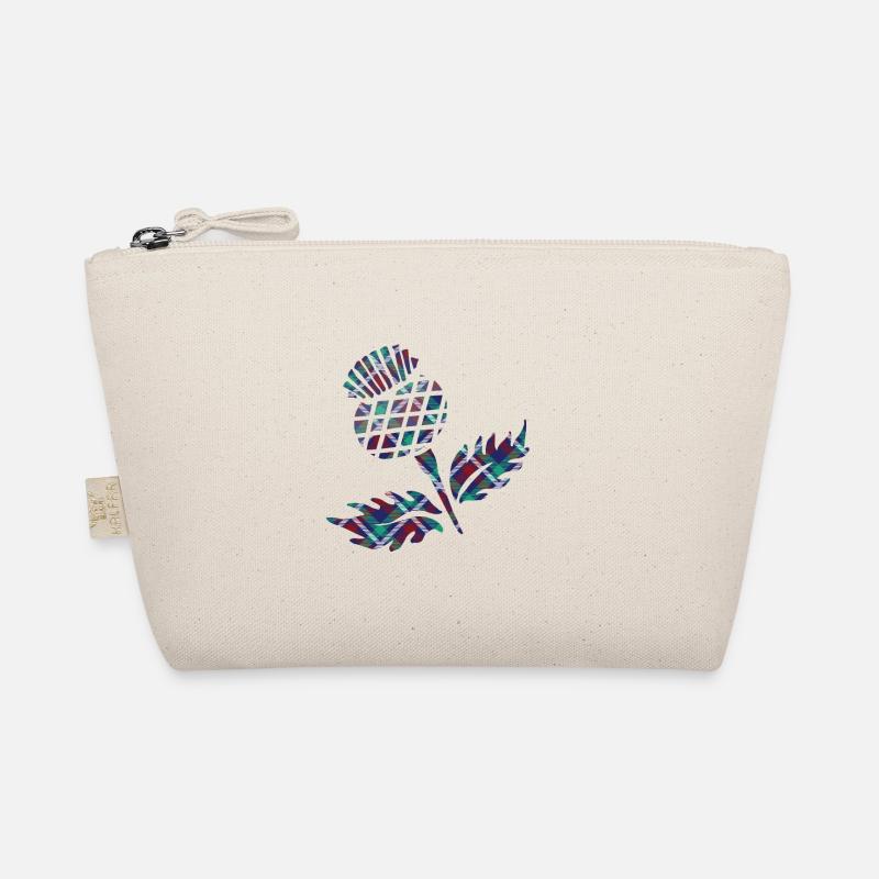 Schottland Geschenke Schottische Distel Tartan Plaid Geschenk - Bio-Täschchen - Natur