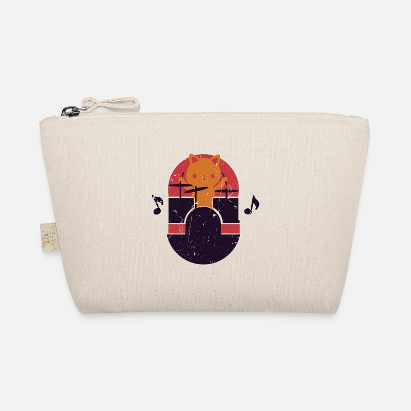 Cat Playing Drums Funny Drum Kit Drummer Gift Organic Pouch