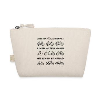 Alter Mann Mit Fahrrad - Bio-Täschchen - Natur - Vorne