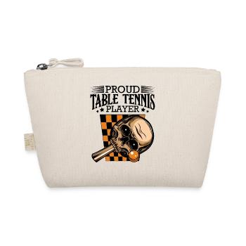 Schädel-Tennis-Design im Schwarz - Bio-Täschchen - Natur - Vorne