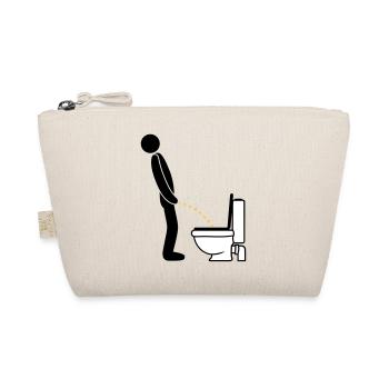 WC logo im stehen pinkeln pissen klo toilette erle - Bio-Täschchen - Natur - Vorne