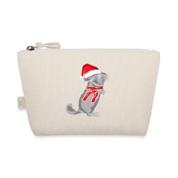 Chinchilla Weihnachten - Bio-Täschchen - Natur - Vorne