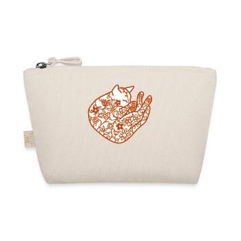 Floral Sleeping Cat - Organic Pouch - nature - Front
