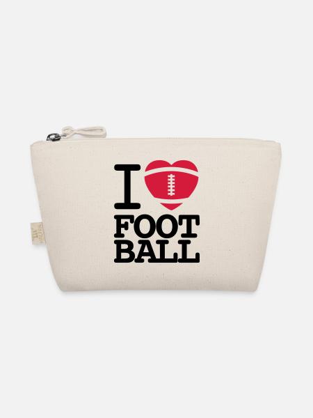 I love football - Bio-Täschchen - Natur - Vorne