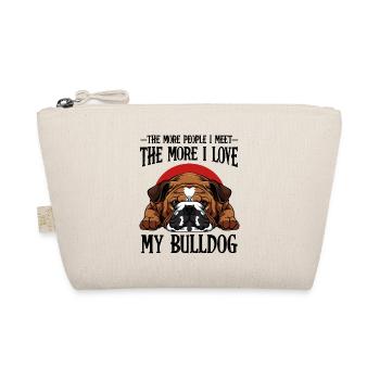Bulldogkopf Illustration roter Halbkreis - Bio-Täschchen - Natur - Vorne