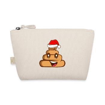 Poop emoticon Funny Christmas Gift - Organic Pouch - nature - Front