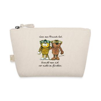 Janosch Tiger And Bear Friends Quote - Organic Pouch - nature - Front