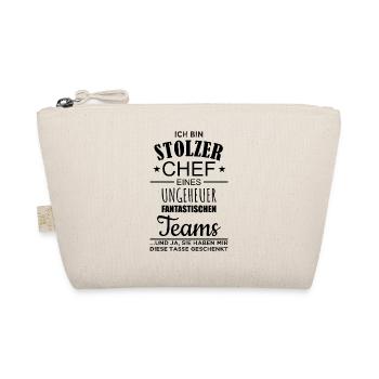 Stolzer Chef Spruch Kaffeetasse Tasse Becher Team - Bio-Täschchen - Natur - Vorne