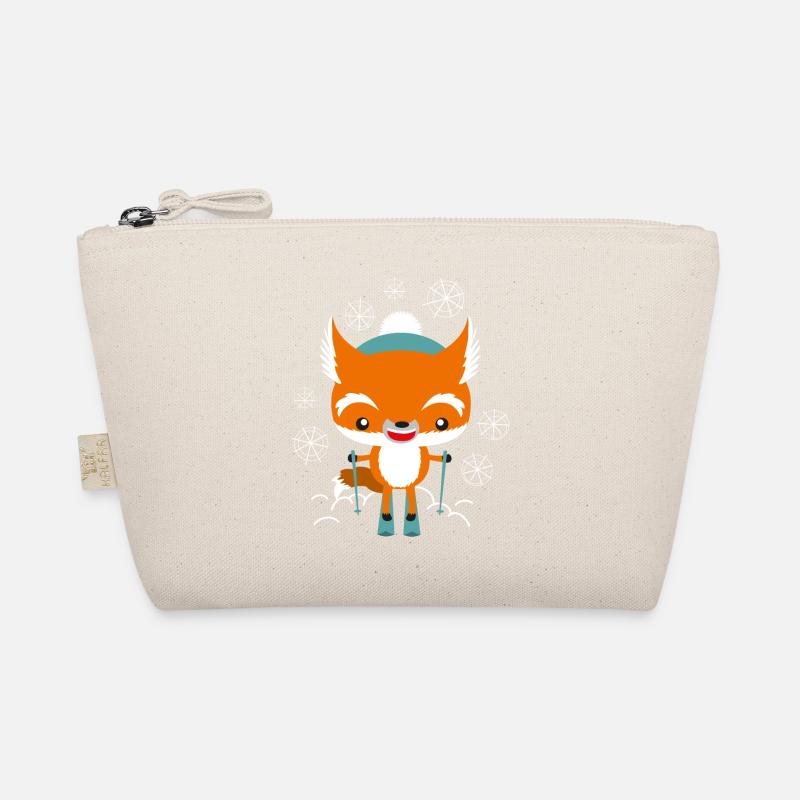 Fuchs fährt Ski - Bio-Täschchen - Natur