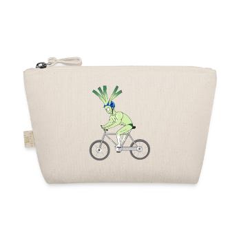 Funny bicycle cyclist leeks gift - Organic Pouch - nature - Front