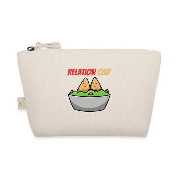 Humorous Avocado Couple with Relation Chip - Organic Pouch - nature - Front