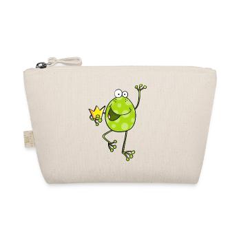 Frosch mit Krone - Frösche - Kröte - Comic - König - Bio-Täschchen - Natur - Vorne