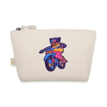 Katze Motorsport Motocross Adrenalin Tier Geschenk - Bio-Täschchen - Natur - Vorne
