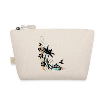 Palmiers avec vague, hibiscus et colibris. Été. - Trousse biologique - nature - Devant