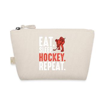 EAT SLEEP HOCKEY REPEAT - Bio-Täschchen - Natur - Vorne